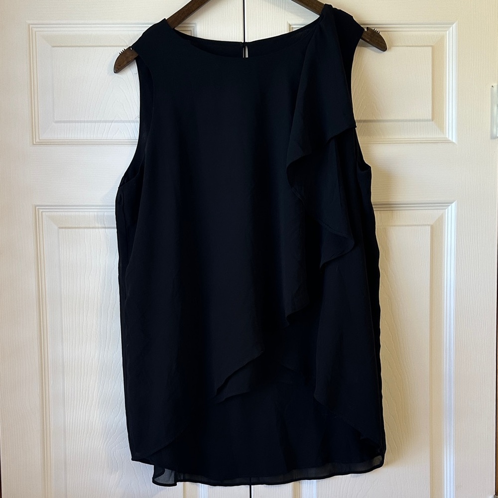 Lord & Taylor Elegant Black Sleeveless Sheer Tank